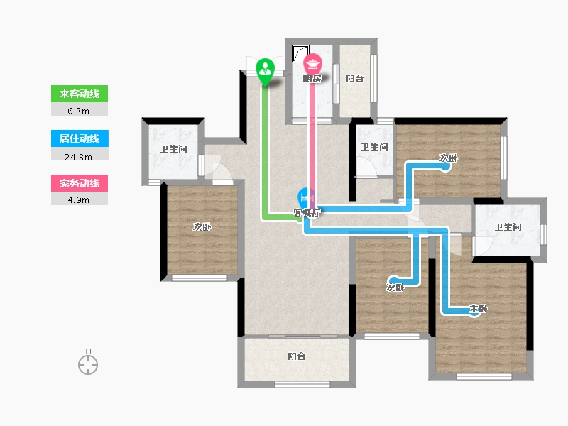 广西壮族自治区-河池市-豪门时代-160.00-户型库-动静线