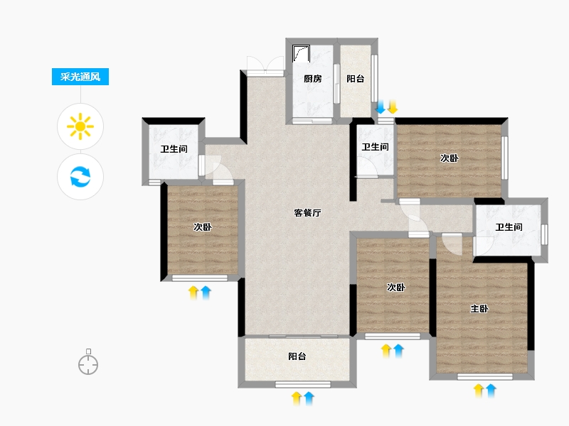 广西壮族自治区-河池市-豪门时代-160.00-户型库-采光通风