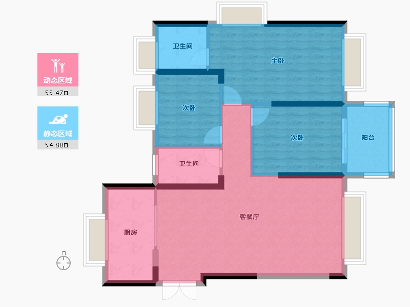 安徽省-阜阳市-岳家湖世纪城-100.00-户型库-动静分区