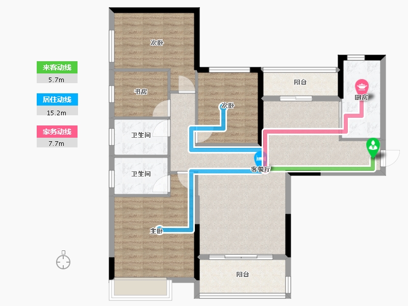 黑龙江省-大庆市-恒大御湖庄园-121.00-户型库-动静线