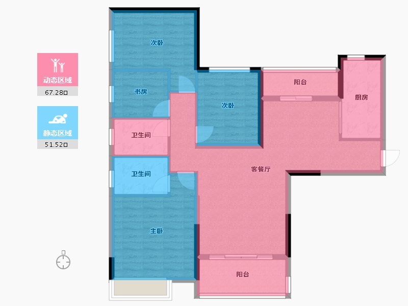 黑龙江省-大庆市-恒大御湖庄园-121.00-户型库-动静分区