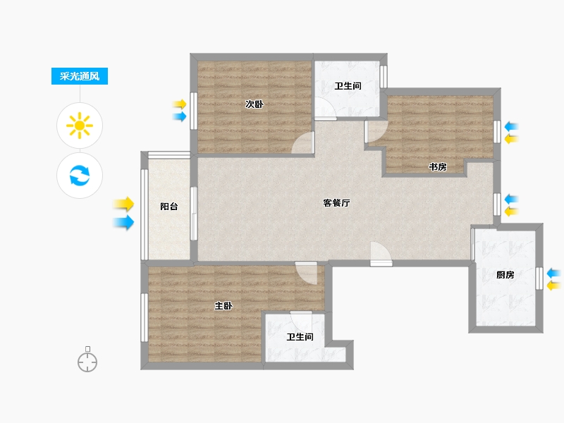 浙江省-嘉兴市-风清云都-118.00-户型库-采光通风