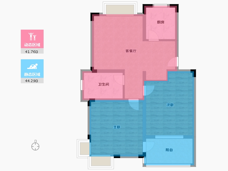 上海-上海市-东方冠郡Ⅰ-76.00-户型库-动静分区