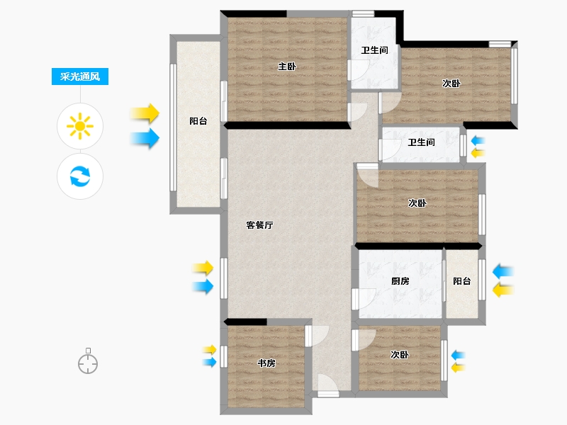 贵州省-黔南布依族苗族自治州-湖山悦府-142.38-户型库-采光通风