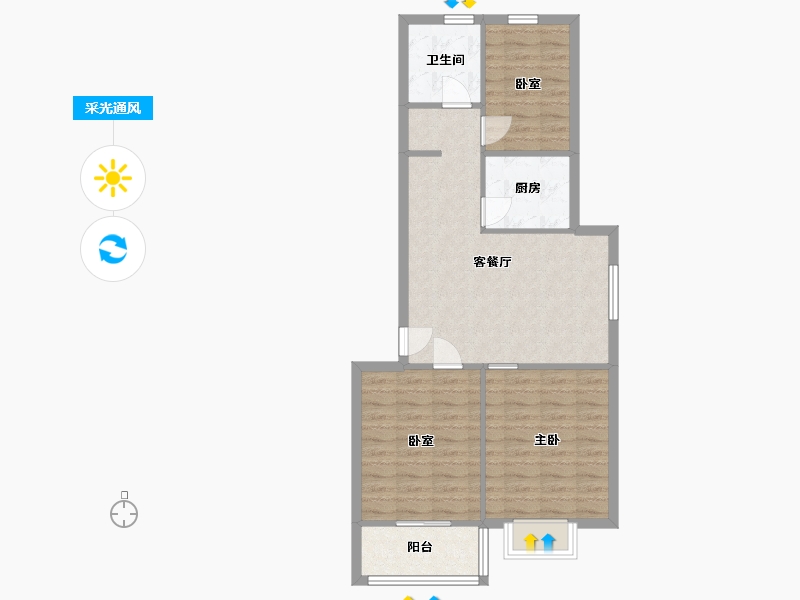 安徽省-合肥市-包河花园园林小区-82.00-户型库-采光通风