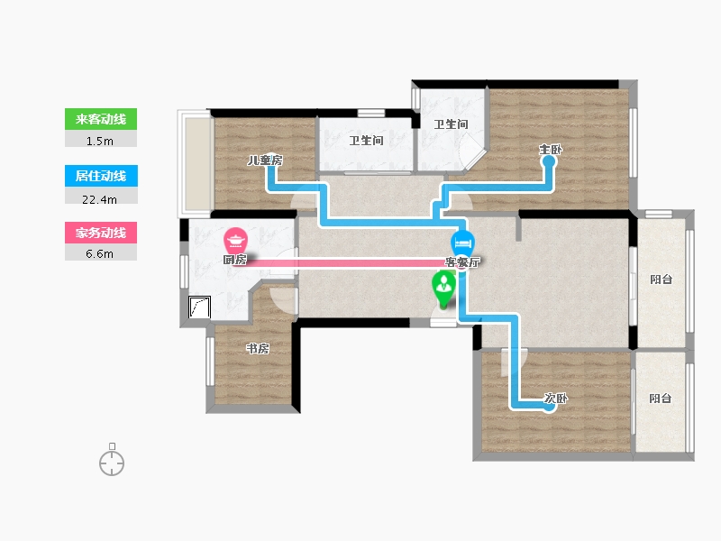 福建省-福州市-金辉观澜云著-108.00-户型库-动静线