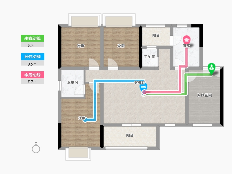 四川省-绵阳市-宏泰水岸花都-116.00-户型库-动静线