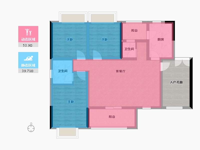 四川省-绵阳市-宏泰水岸花都-116.00-户型库-动静分区