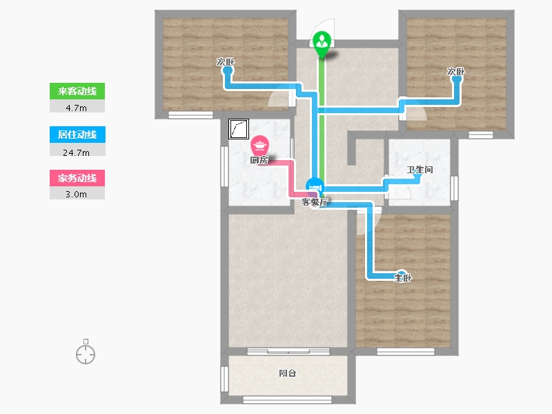 陕西省-宝鸡市-轩苑·悦华府-118.82-户型库-动静线