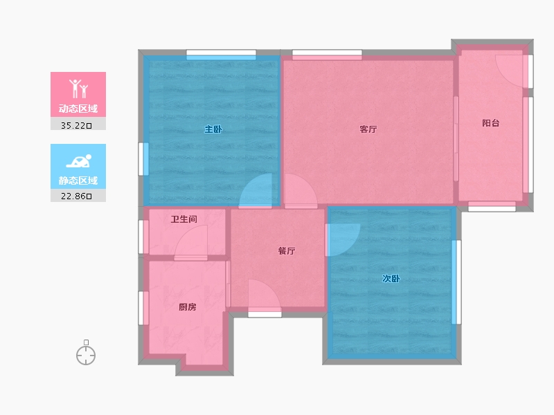 四川省-成都市-西南电力设计院宿舍-52.90-户型库-动静分区