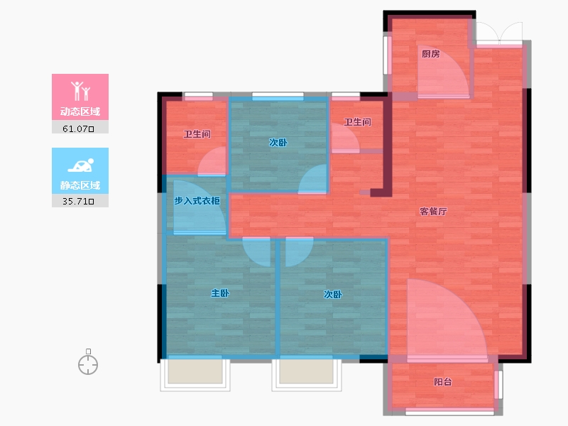 湖南省-益阳市-梓湖明珠-87.99-户型库-动静分区