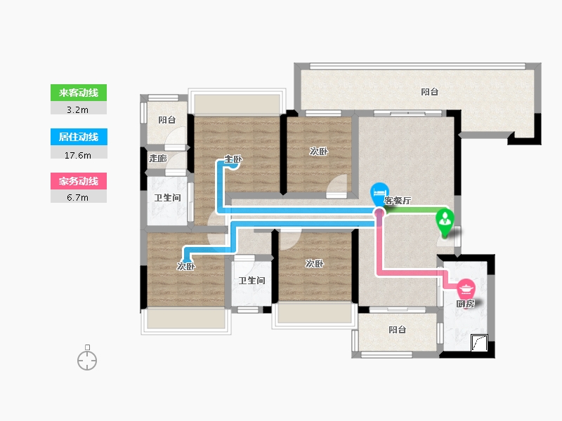 贵州省-遵义市-金科礼悦东方-103.26-户型库-动静线