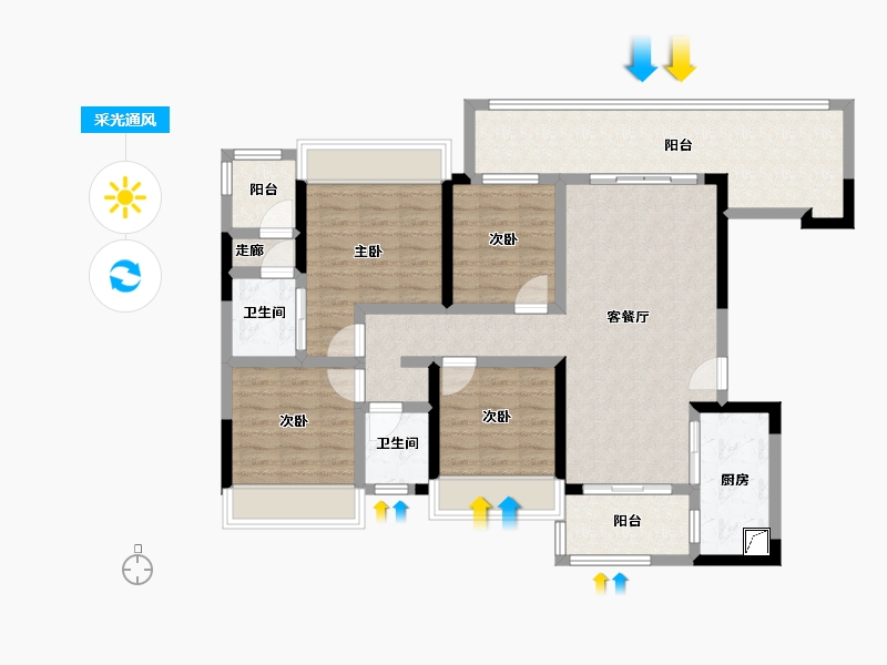 贵州省-遵义市-金科礼悦东方-103.26-户型库-采光通风