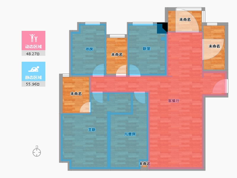 湖南省-长沙市-建发观悦-114.46-户型库-动静分区