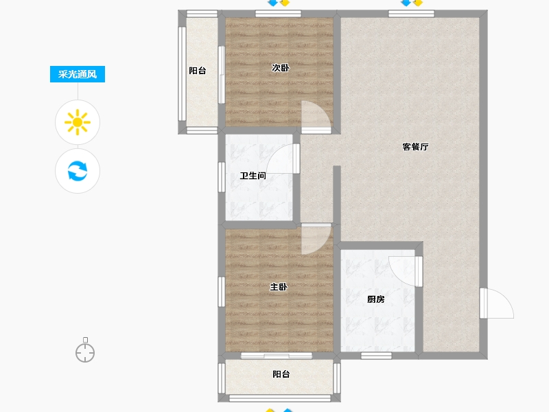 河北省-保定市-蓝波圣景-100.00-户型库-采光通风