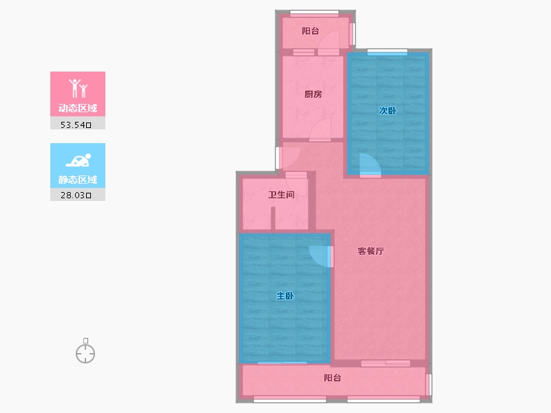 北京-北京市-石龙北路26号院-71.20-户型库-动静分区