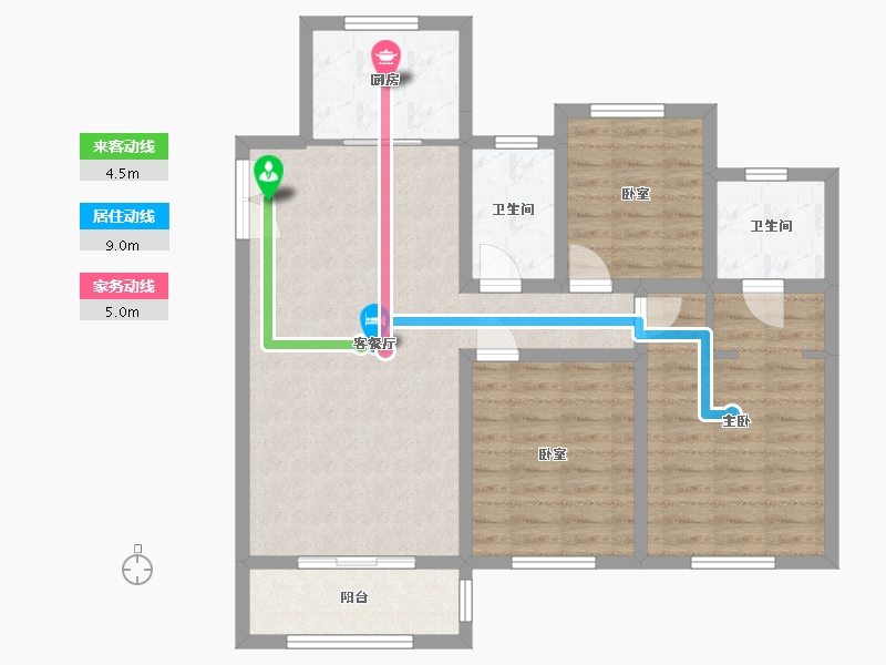 江苏省-常州市-下河-105.00-户型库-动静线