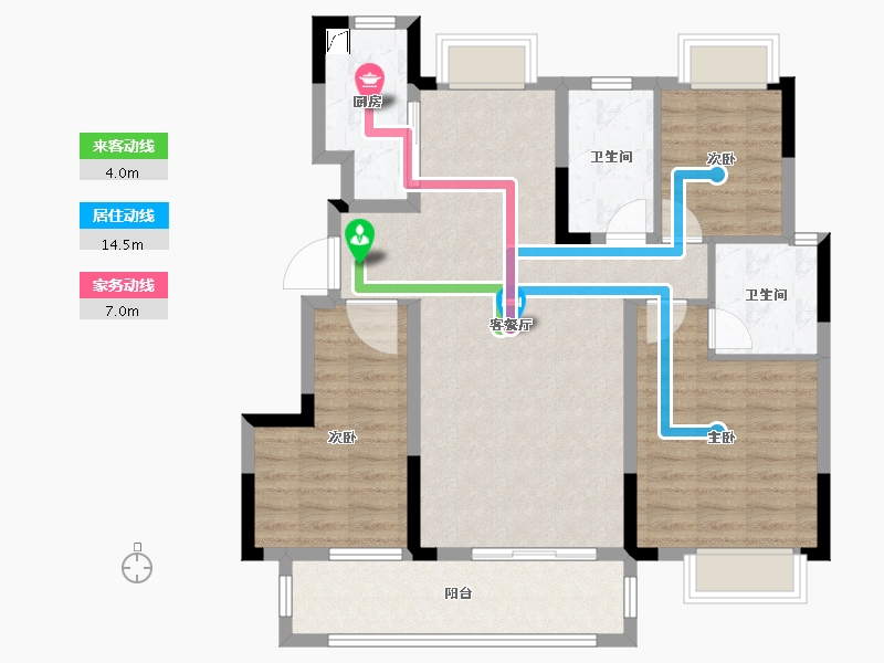 江西省-赣州市-东投金麟府-92.70-户型库-动静线