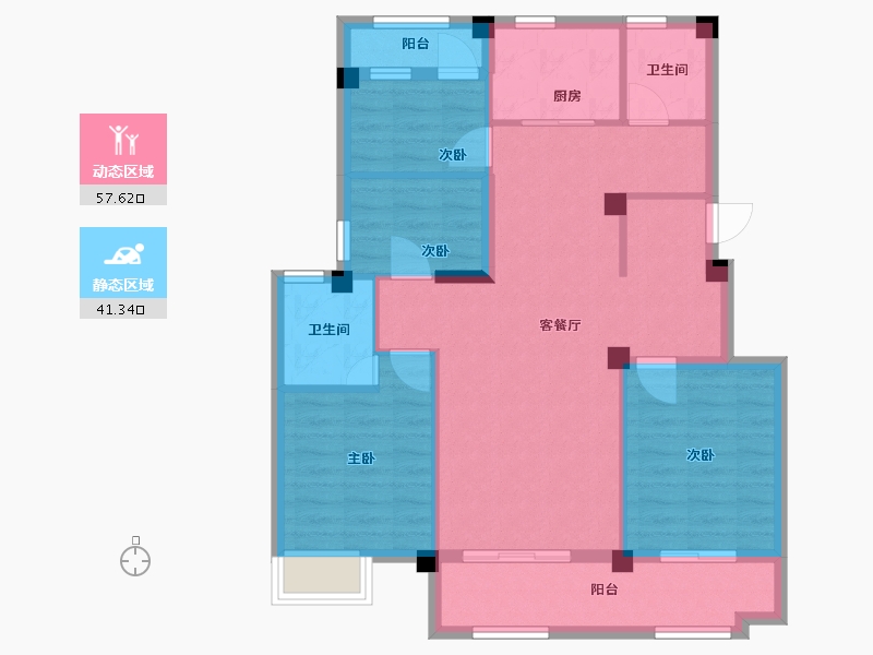 安徽省-六安市-孔雀城-95.00-户型库-动静分区