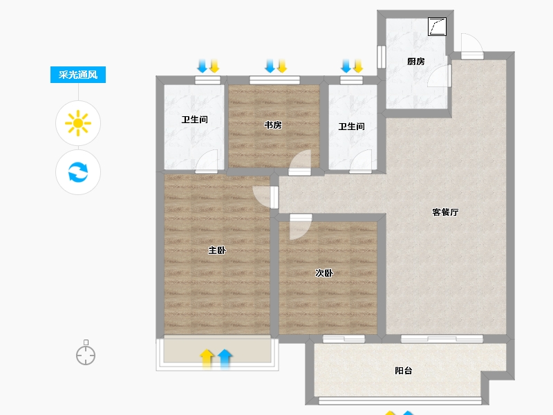 河南省-安阳市-安阳建业城-89.00-户型库-采光通风