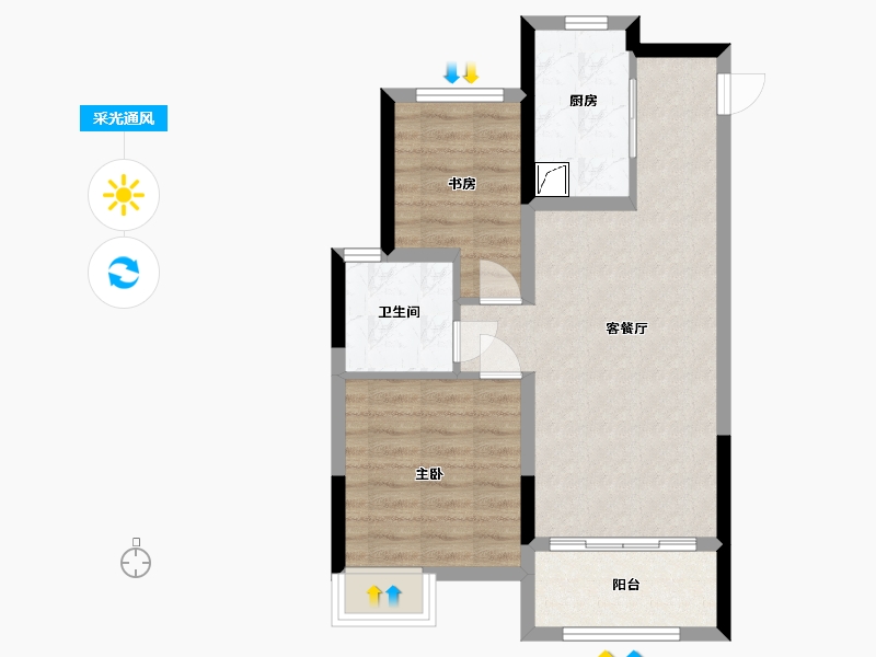 安徽省-蚌埠市-云锦园-59.00-户型库-采光通风