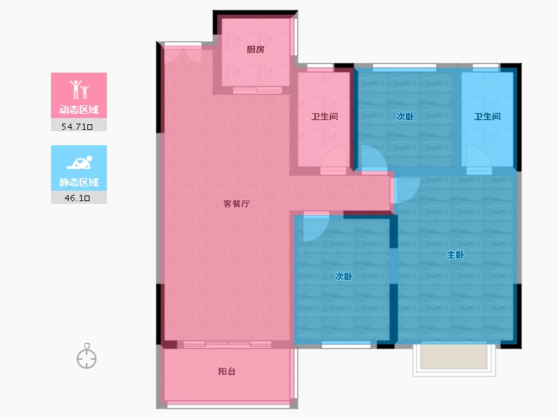 湖南省-永州市-壹品江山-96.27-户型库-动静分区