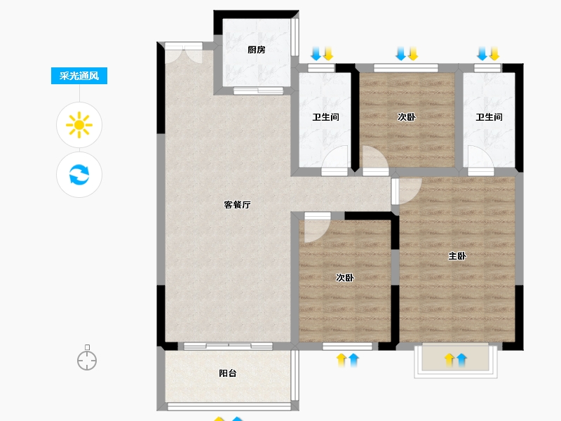 湖南省-永州市-壹品江山-96.27-户型库-采光通风