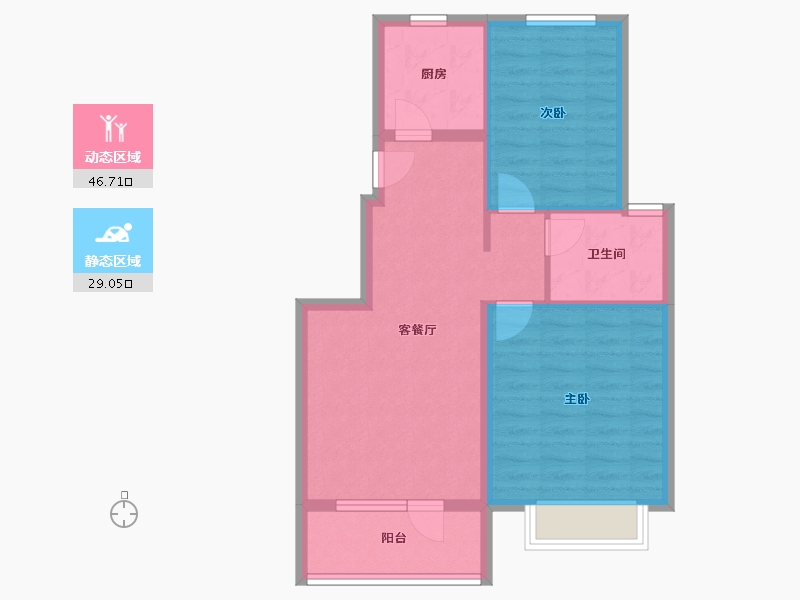 山东省-烟台市-中瑞城-67.93-户型库-动静分区