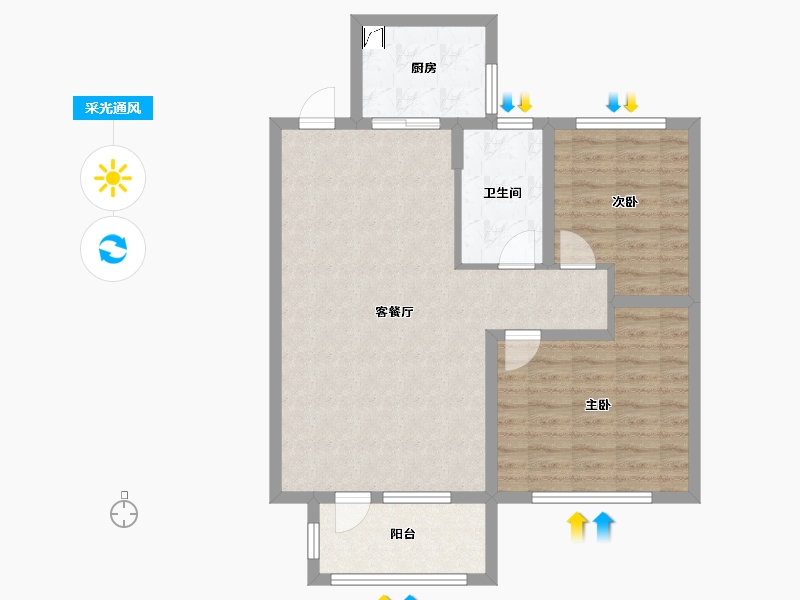 山东省-聊城市-民生凤凰城-80.00-户型库-采光通风