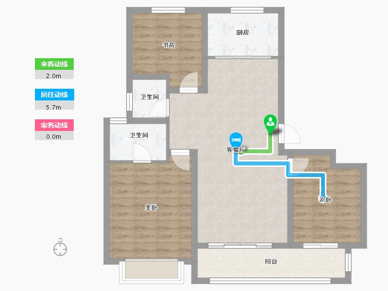 江苏省-常州市-三江花园-87.00-户型库-动静线