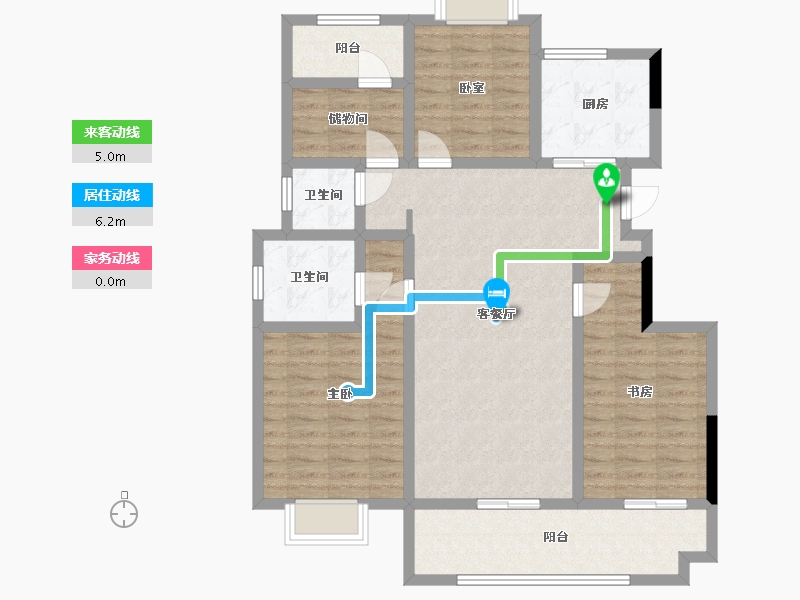 安徽省-蚌埠市-绿地迎宾城-131.00-户型库-动静线