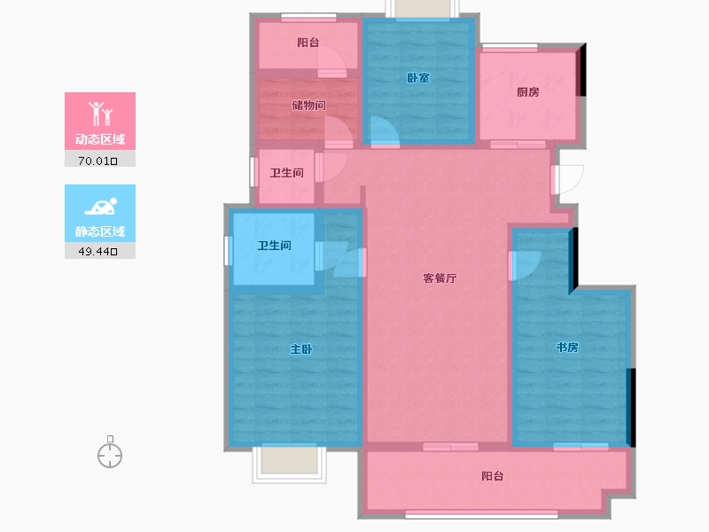 安徽省-蚌埠市-绿地迎宾城-131.00-户型库-动静分区