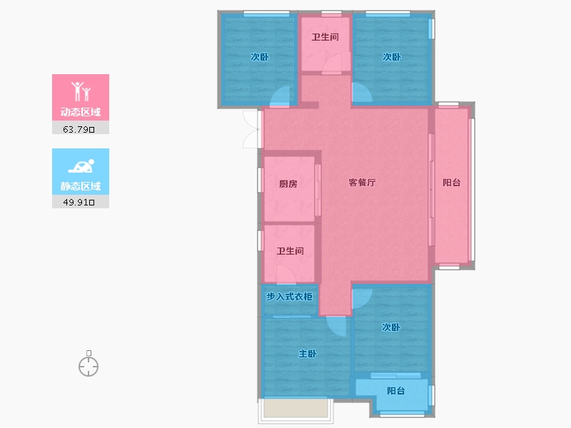 广西壮族自治区-柳州市-绿城·杨柳郡-102.00-户型库-动静分区