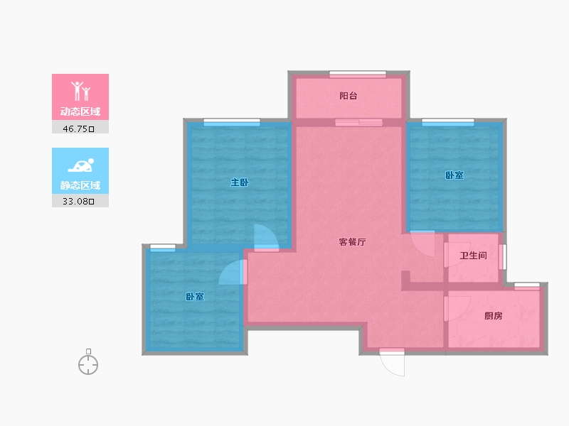 山东省-菏泽市-菏建康馨家园-72.00-户型库-动静分区