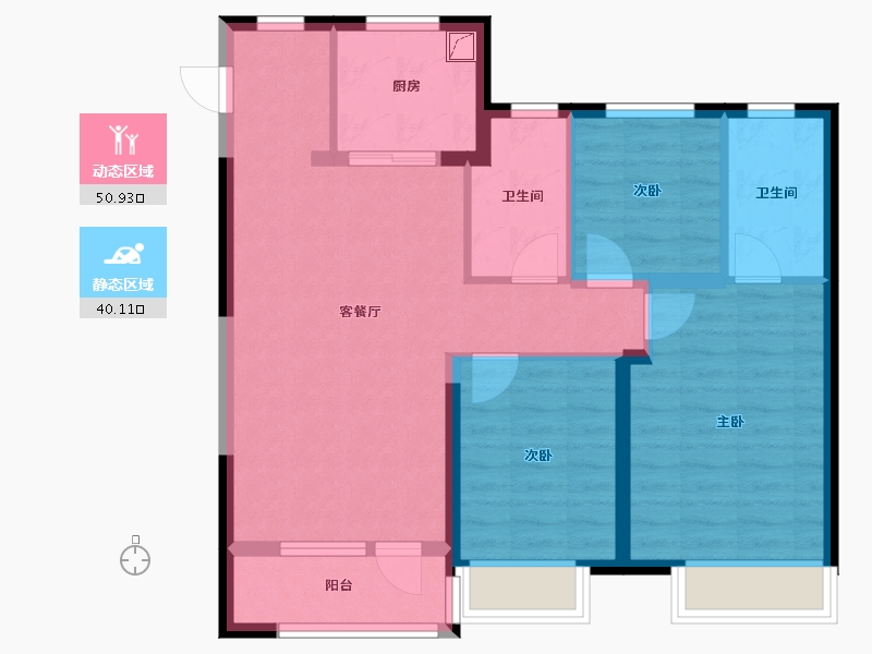 山东省-青岛市-龙湖光年-80.00-户型库-动静分区