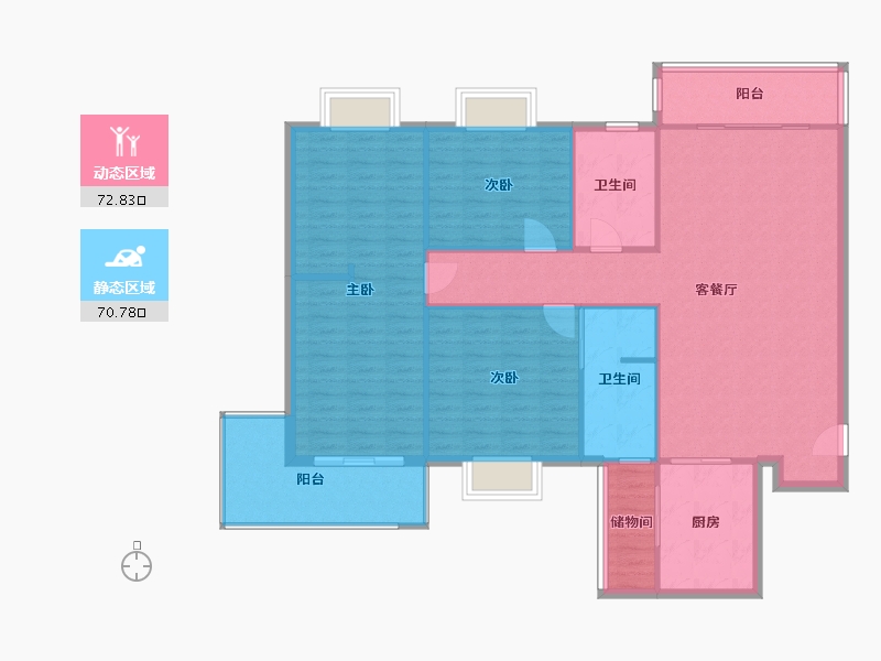 江苏省-镇江市-阳光城-142.00-户型库-动静分区