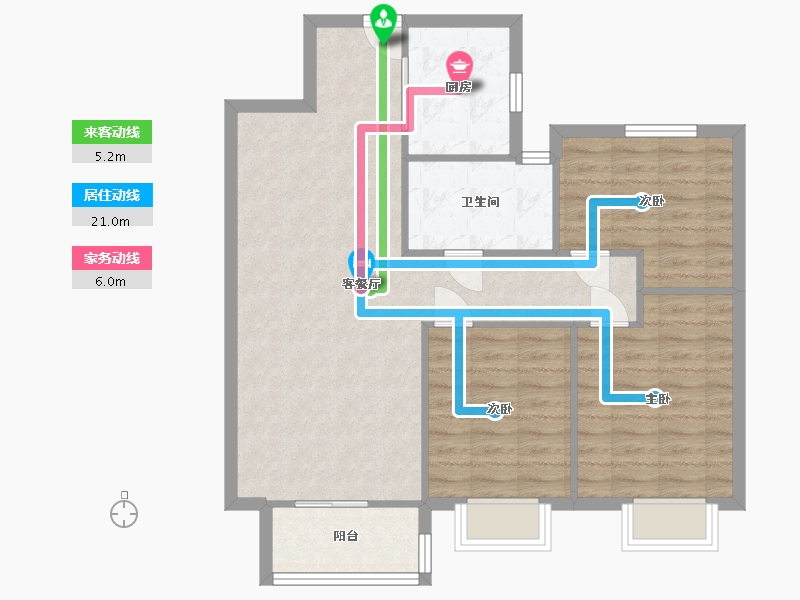 湖南省-长沙市-融创城-78.00-户型库-动静线