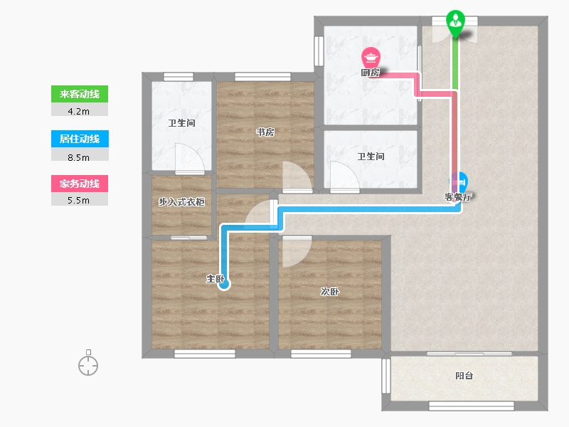 宁夏回族自治区-银川市-锦润秀府.秀园-92.72-户型库-动静线