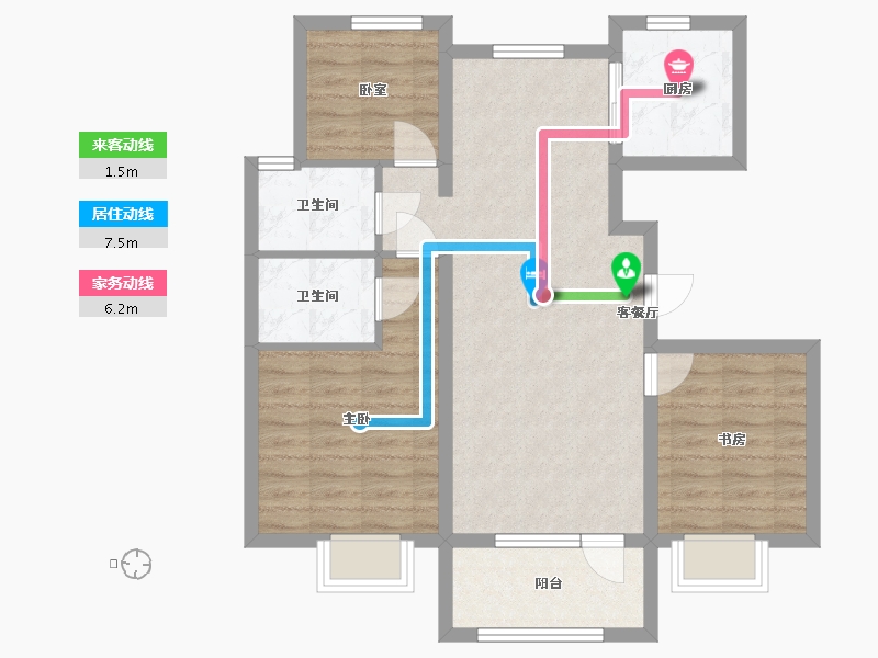 辽宁省-沈阳市-中国铁建·御水澜湾-84.00-户型库-动静线