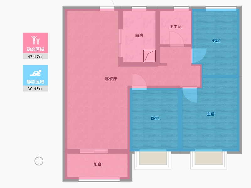 陕西省-西安市-中南上悦城-75.24-户型库-动静分区