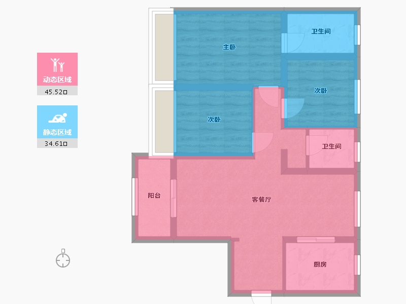 河南省-郑州市-融信奥体世纪-80.78-户型库-动静分区