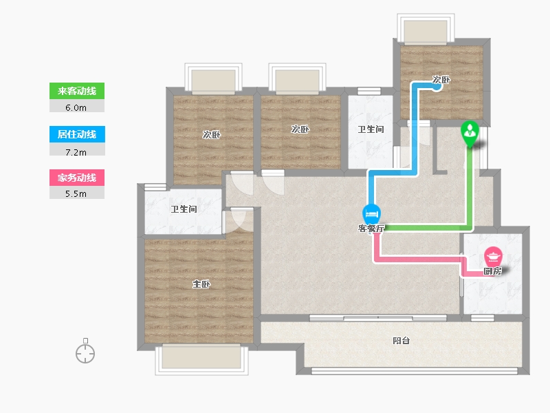 重庆-重庆市-龙湖千山新屿-110.00-户型库-动静线