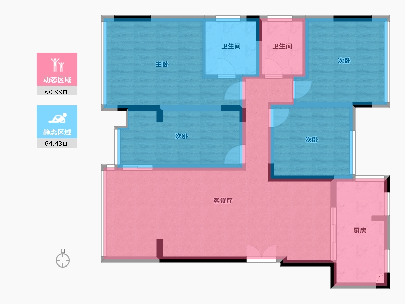 重庆-重庆市-海棠湾-112.00-户型库-动静分区