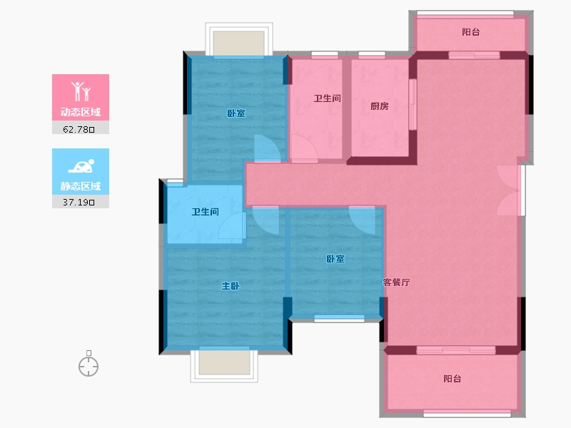 江西省-赣州市-蓝湾里-90.00-户型库-动静分区