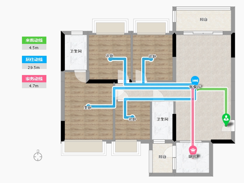 广西壮族自治区-桂林市-龙光普罗旺斯-95.00-户型库-动静线