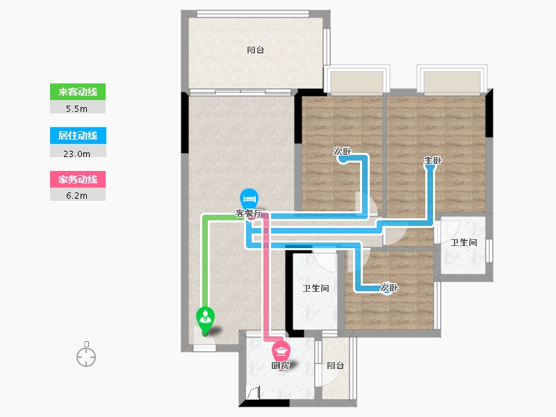 四川省-绵阳市-台北公馆B区-118.00-户型库-动静线