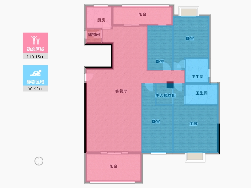 广东省-汕头市-锦华帝苑-185.00-户型库-动静分区