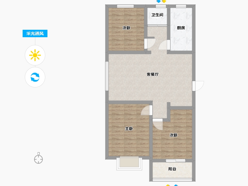 河北省-沧州市-大元上苑-92.00-户型库-采光通风