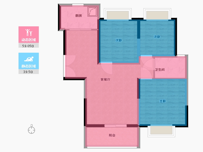 江苏省-宿迁市-水润天城-88.00-户型库-动静分区