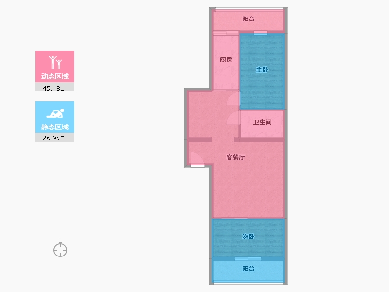 北京-北京市-石园北区第二社区-71.00-户型库-动静分区